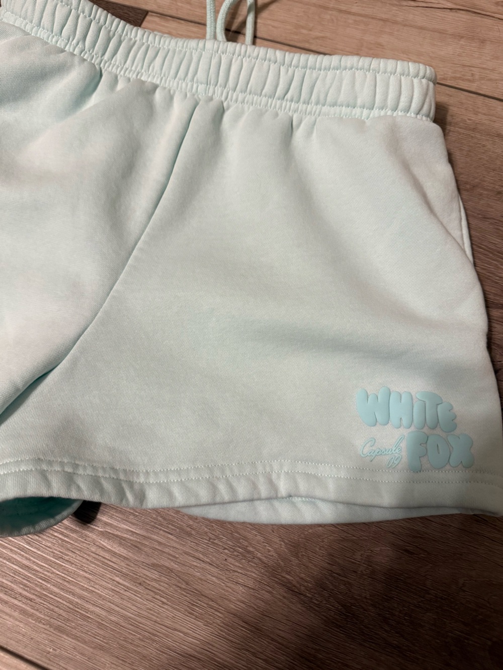 White Fox Boutique Light Mint Drawstring Athletic Shorts - Picture 2 of 4